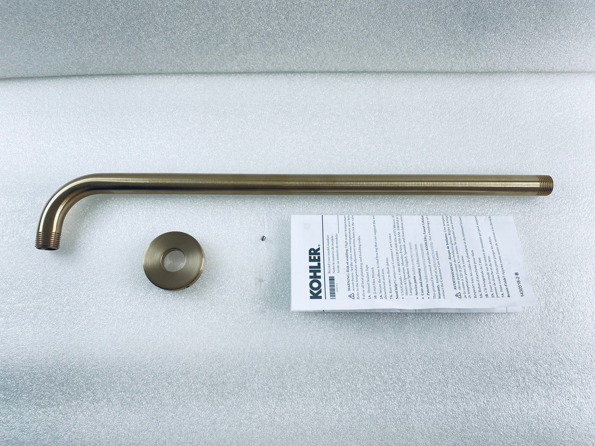 New Other KOHLER Statement 19" Wall-Mount Single-Function Rainhead Arm & Flange
