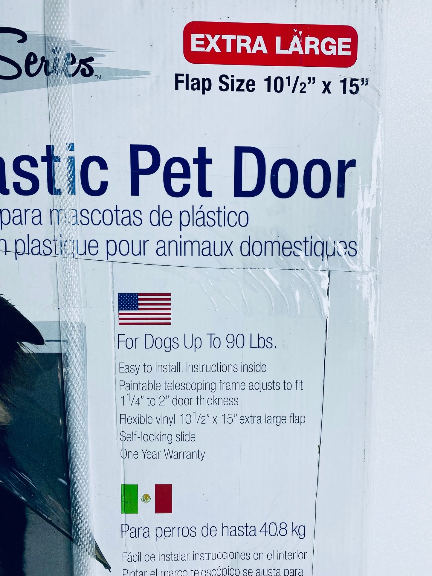 New Ideal Pet Designer Series Plastic Extra Large Pet Door W/ 10 1/2" x 15" Flap