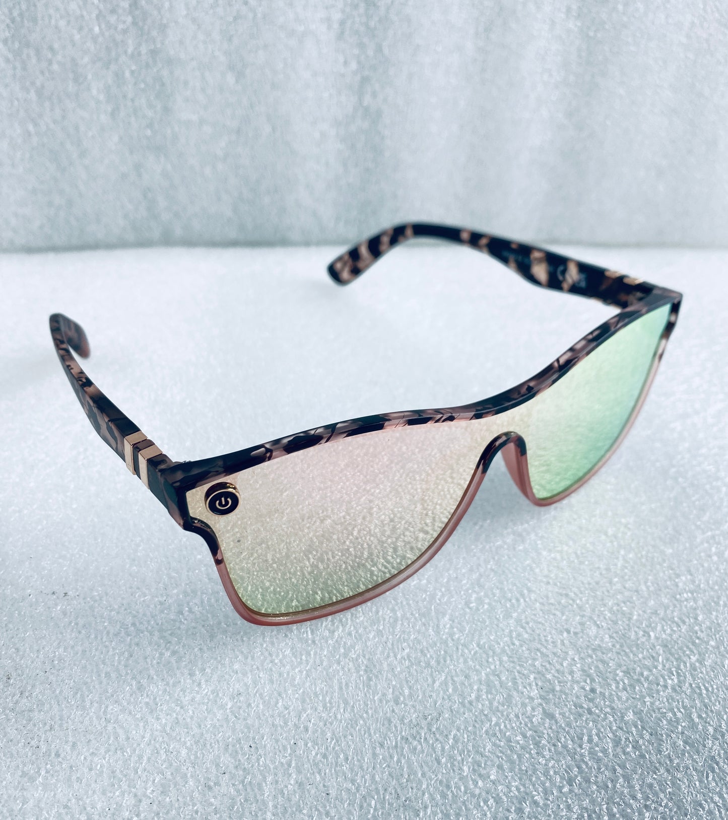 New Polasup Pink Women's Streamlined Reflective Oversized Sunglasses With Case