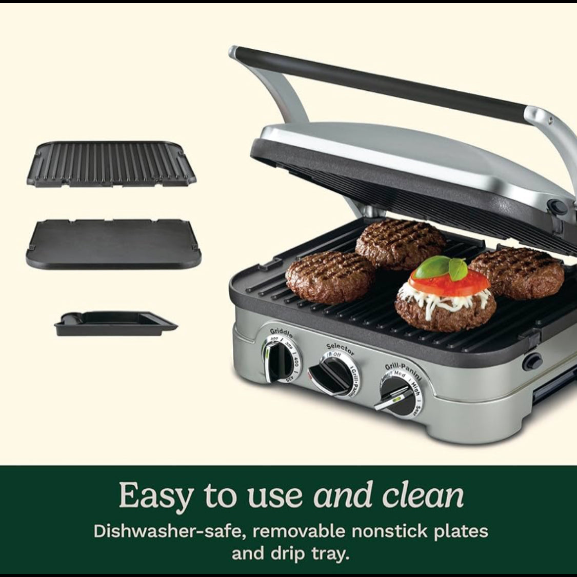 New Open Box Cuisinart Indoor 5-in-1 Griddler Grill With Nonstick Cooking Plates