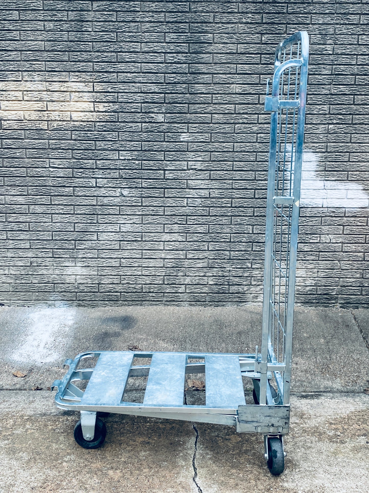 Aluminum Rolling Transport Platform Cart With 4 Castors & Supplies Hanging Rack