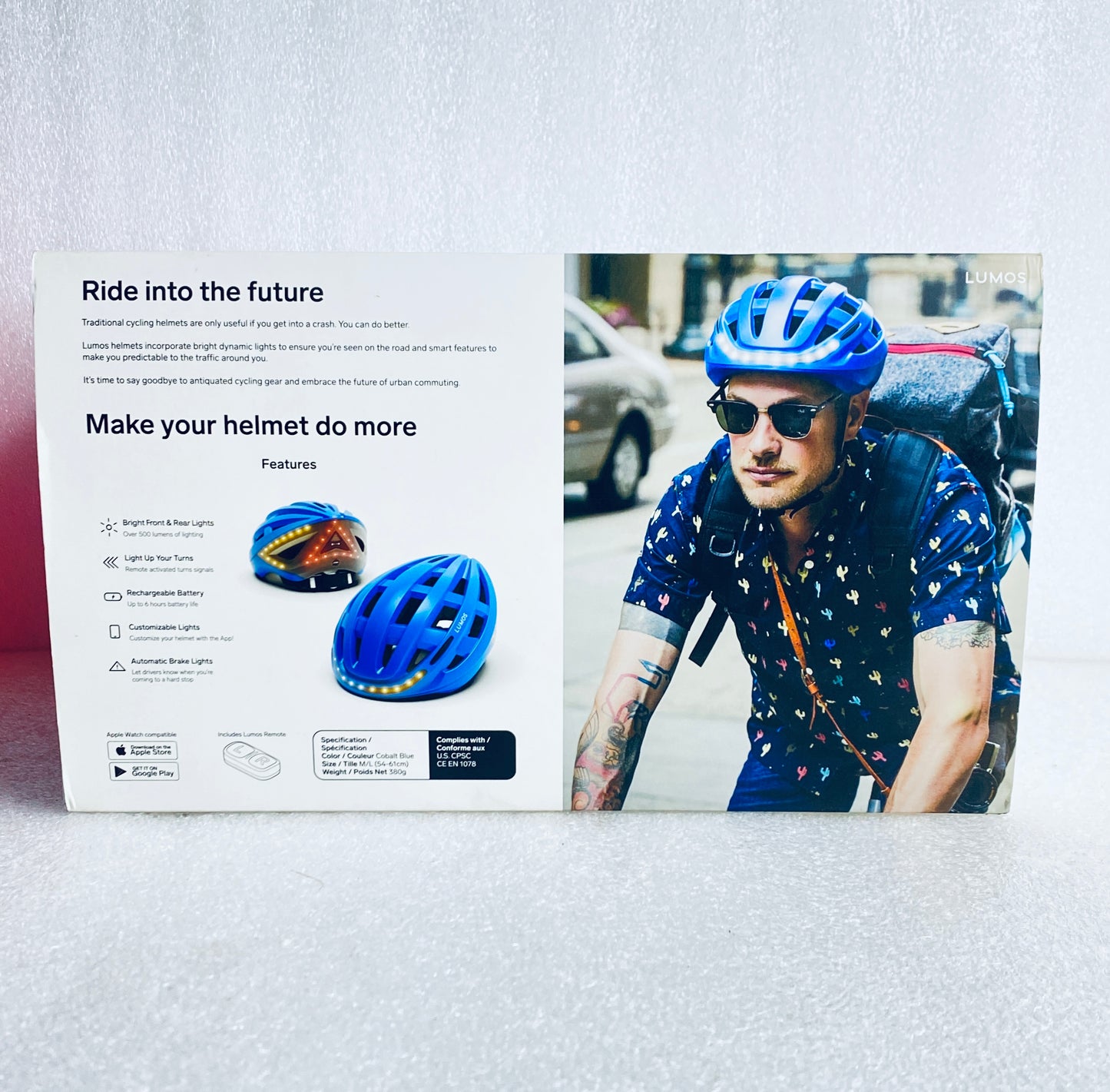 New Other Lumos Kickstart II M/L Blue Smart Bike Helmet With Remote & Bluetooth