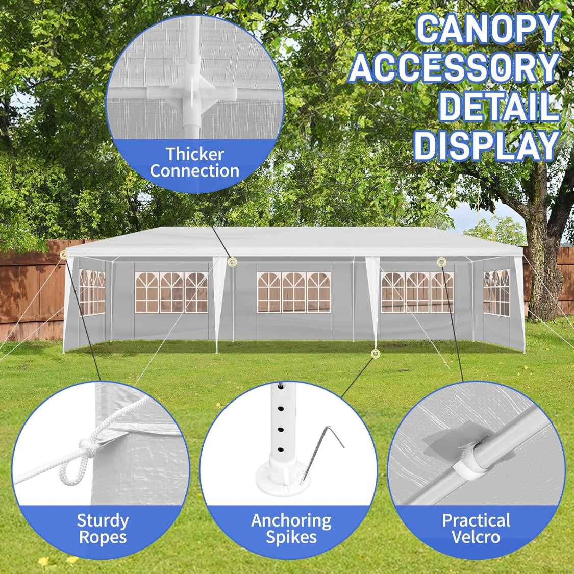 New Other TryGoal 10’ x 30’ White Outdoor Canopy Party Tent With Sidewalls