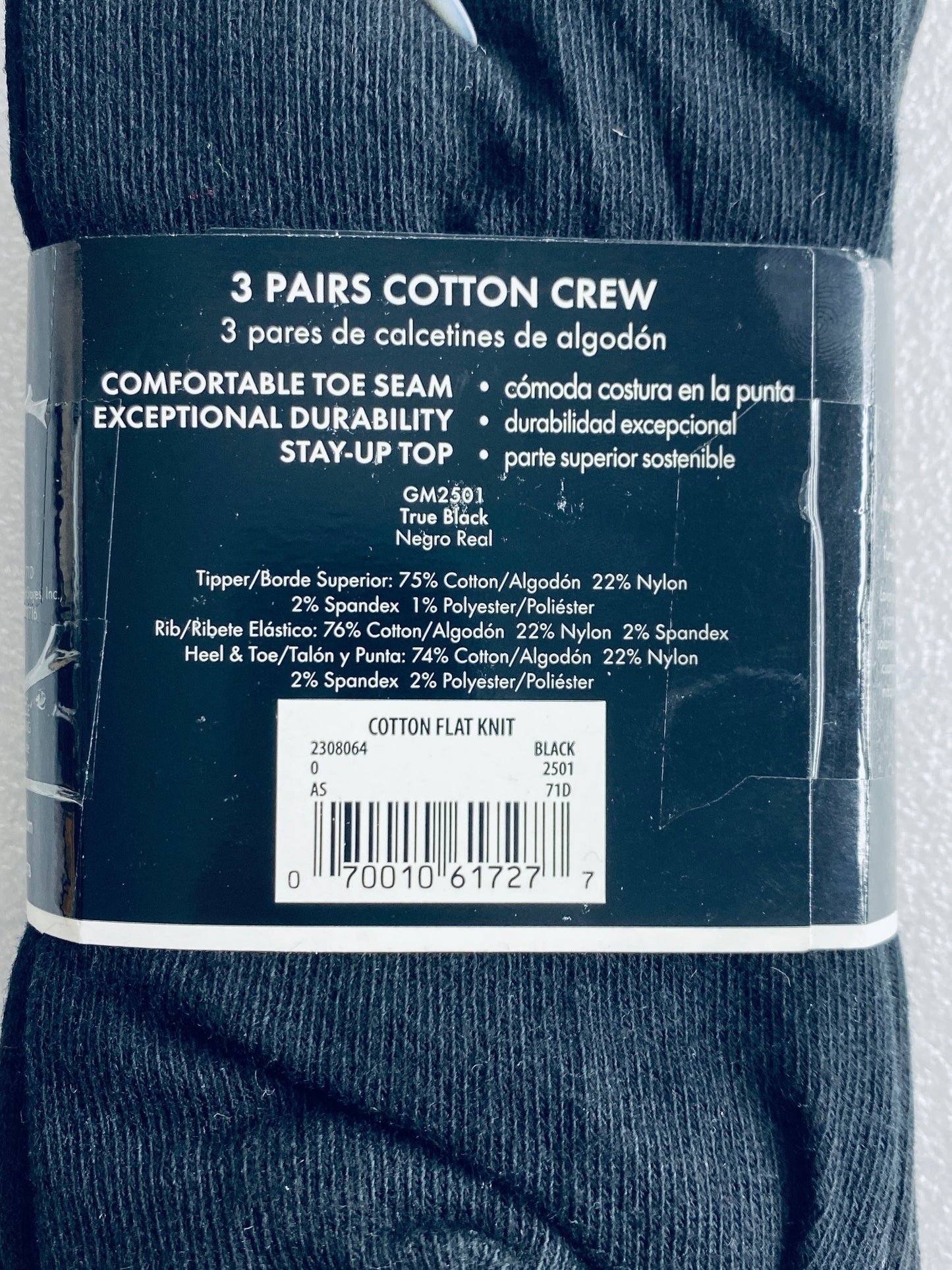 lot Of 2 New–George Cotton Crew & Cotton Cushion Crew Socks, Size 6-12, 5 Pairs
