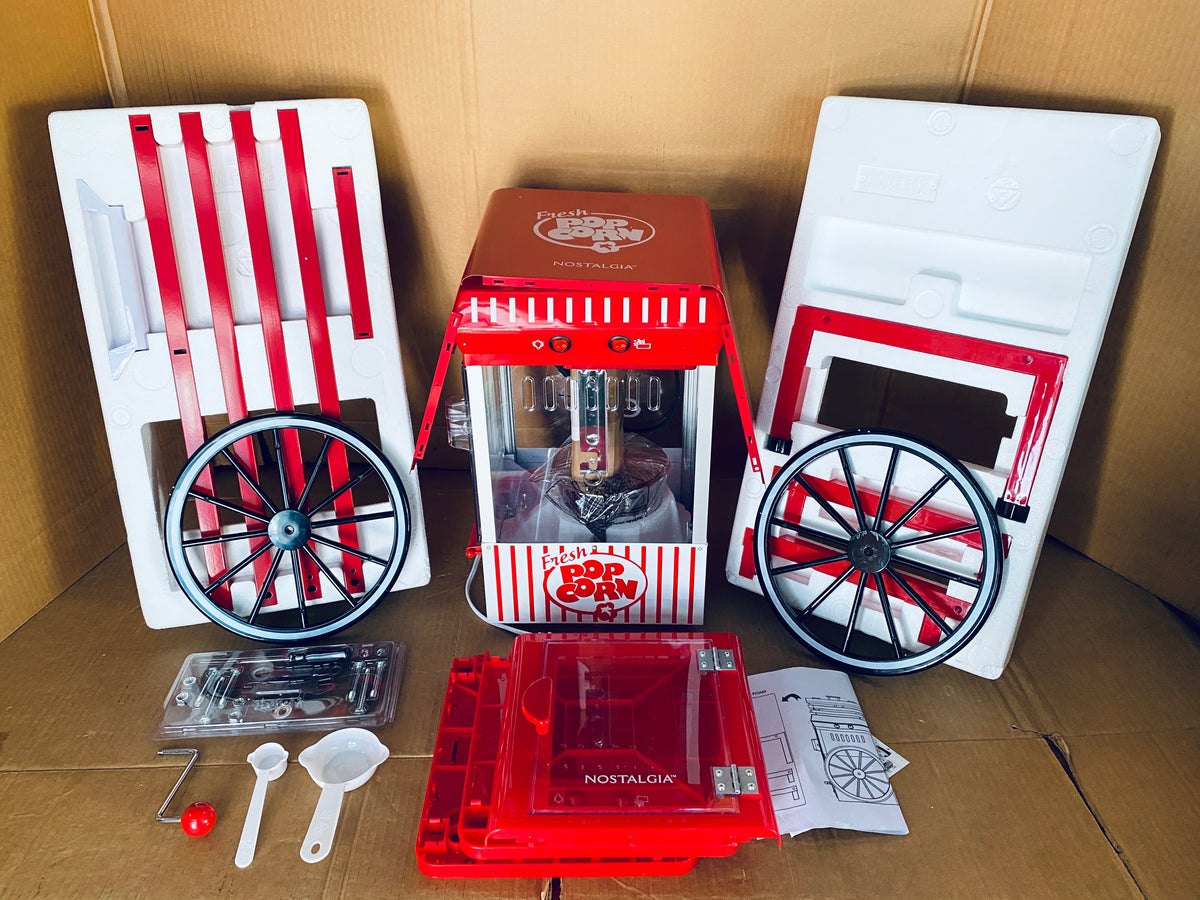 New Other Nostalgia Popcorn Maker Machine With Professional Cart & 2.5 Oz Kettle