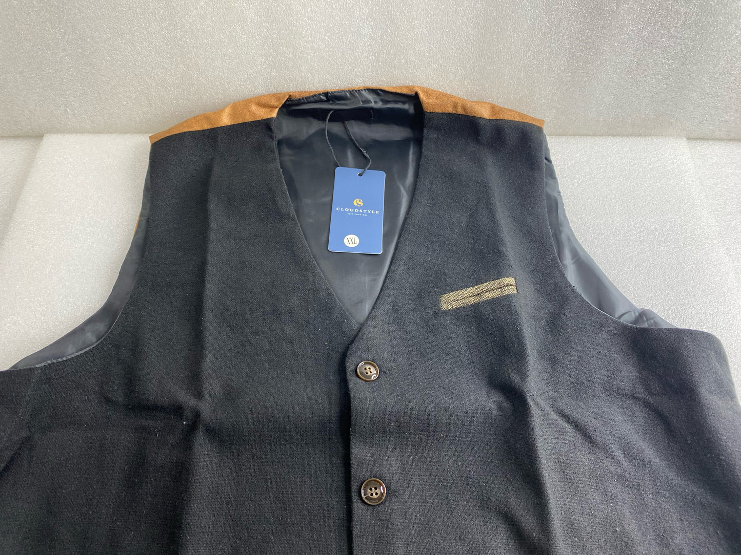 New CloudStyle Men's Single Breasted Casual Business Formal Suit Vest, Size XXL