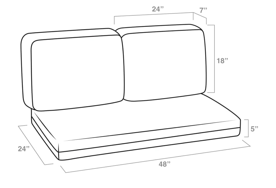 New Open Box Arden Outdoor 48”x24” Loveseat Cushion Set For Couch, Bench & Swing
