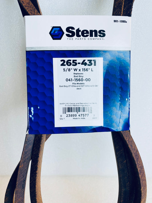 New Stens OEM Replacement Belt 265-431 For Bad Boy 041-1560-00