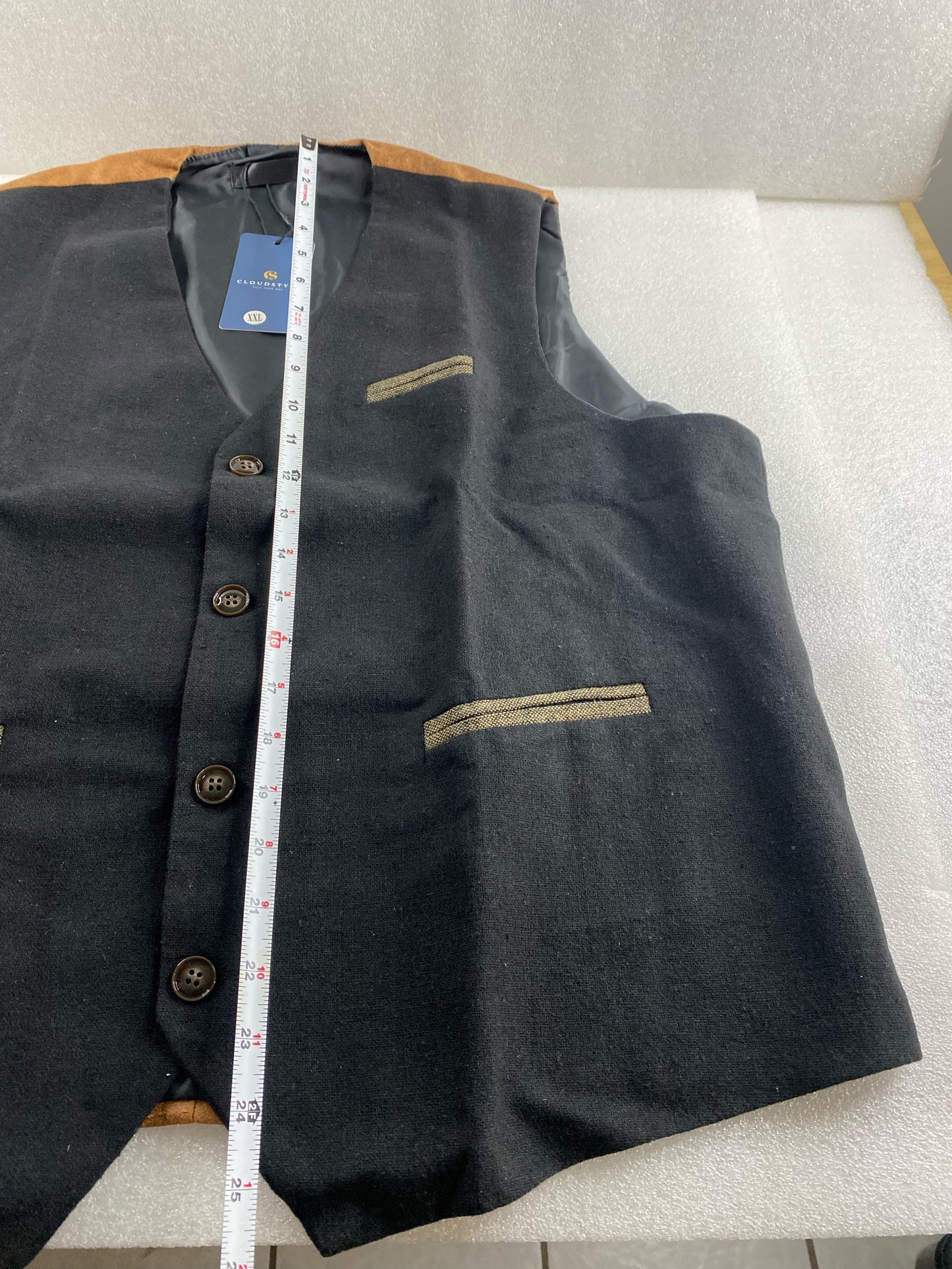 New CloudStyle Men's Single Breasted Casual Business Formal Suit Vest, Size XXL