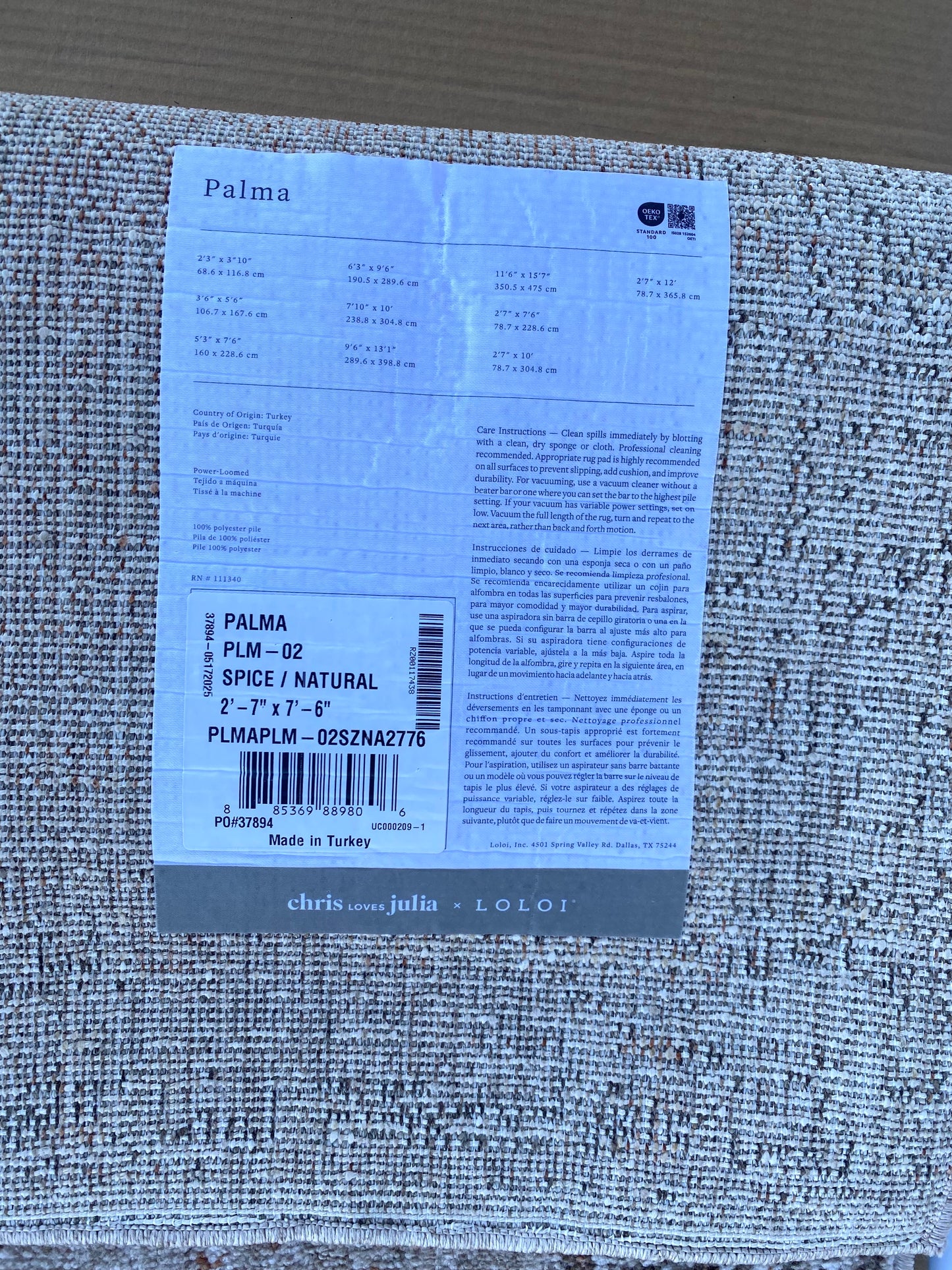 New Open Box Chris Loves Julia Spice/Natural 2'7"x7'6" Vintage Style Runner Rug