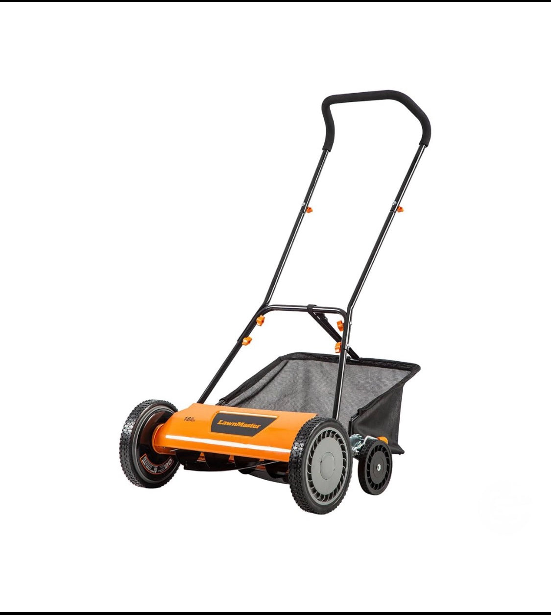 New Other LawnMaster 18 Inch 5-Blade Manual Push Reel Lawn Mower, Black/Orange