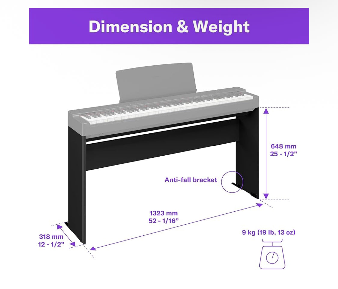 New Other Yamaha L200B Furniture Stand For P225B Weighted Digital Piano, Black