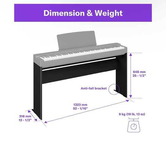 New Other Yamaha L200B Furniture Stand For P225B Weighted Digital Piano, Black