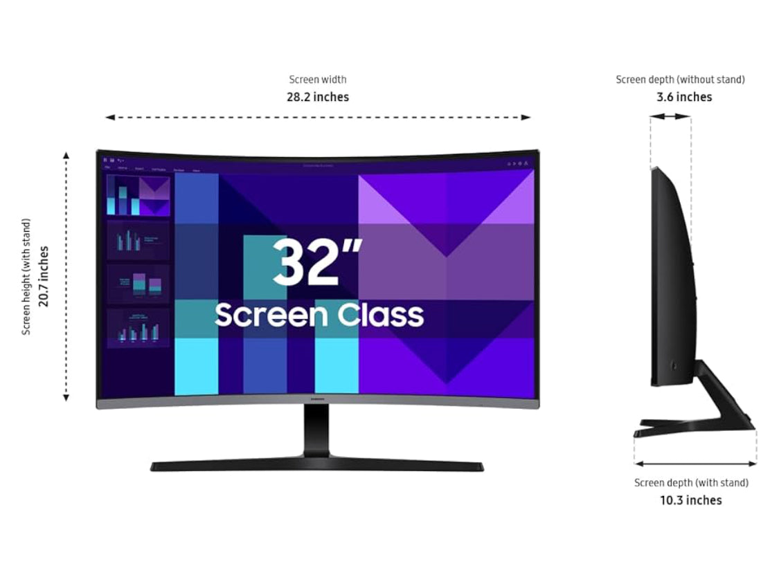 New Open Box Samsung 32” S3 FHD 100Hz Curved Gaming Monitor W/ Built-in Speakers