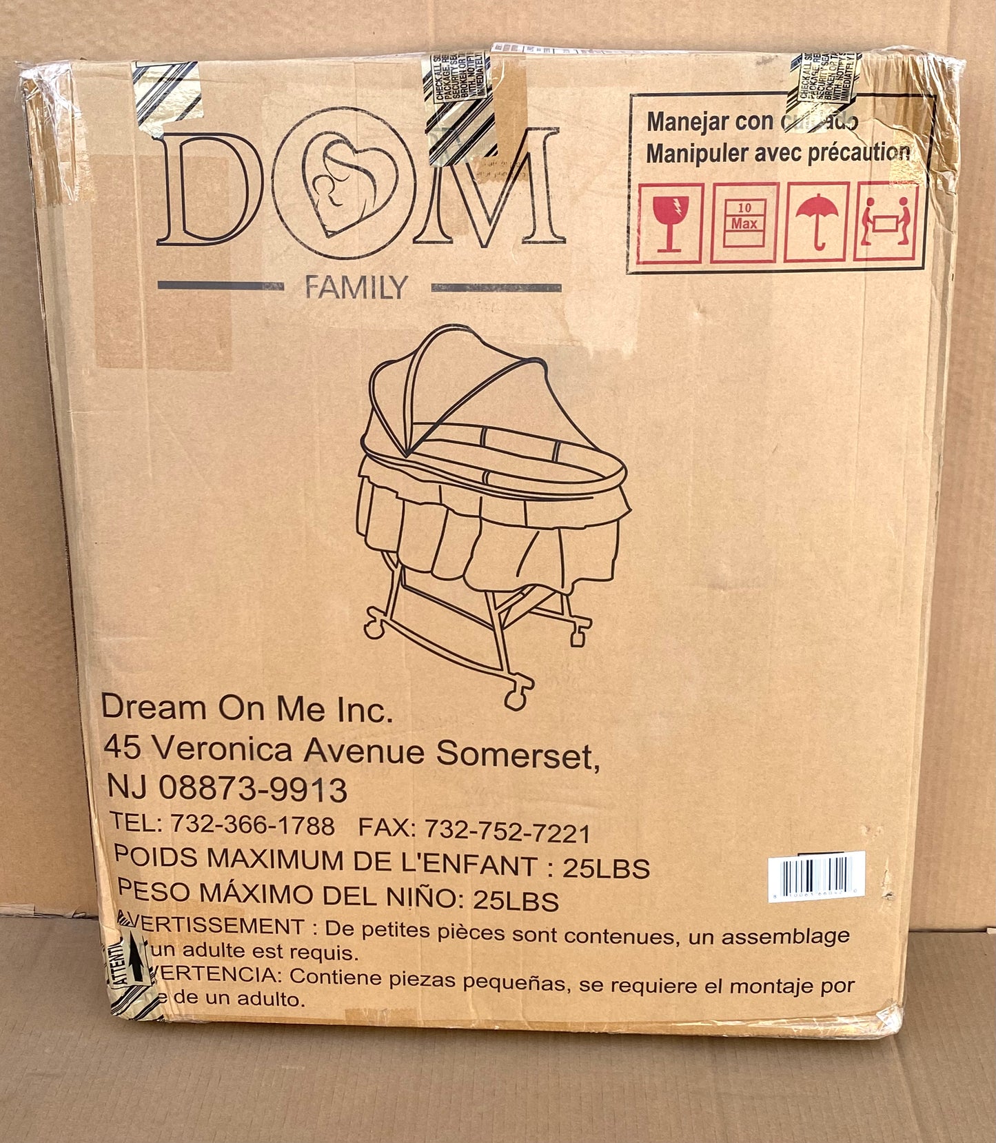 new Other - Dream Of Me Portable 2-In-1 Lacy Bassinet, Light Gray