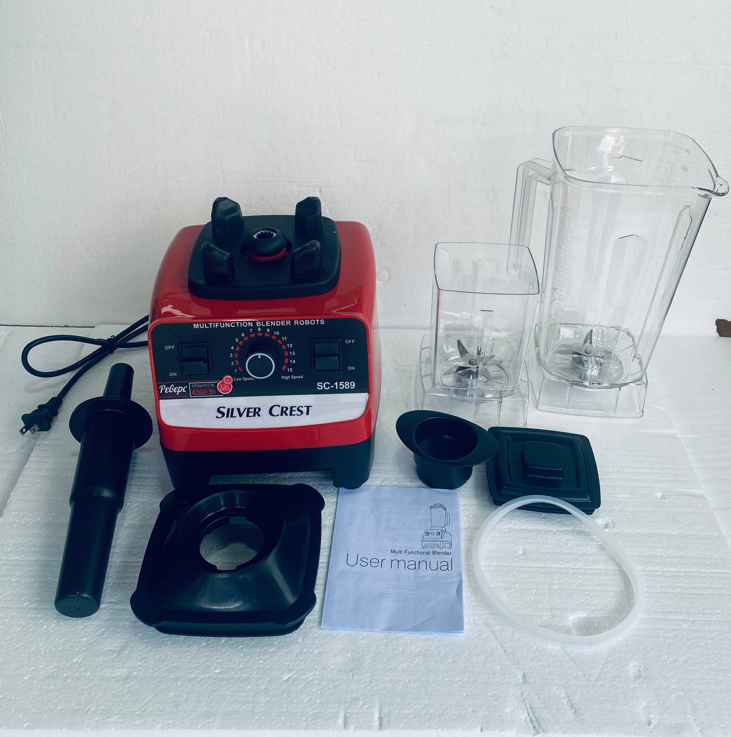 New Other Silver Crest Hi-Performance Power Blender With 8 Blades, Red/Black