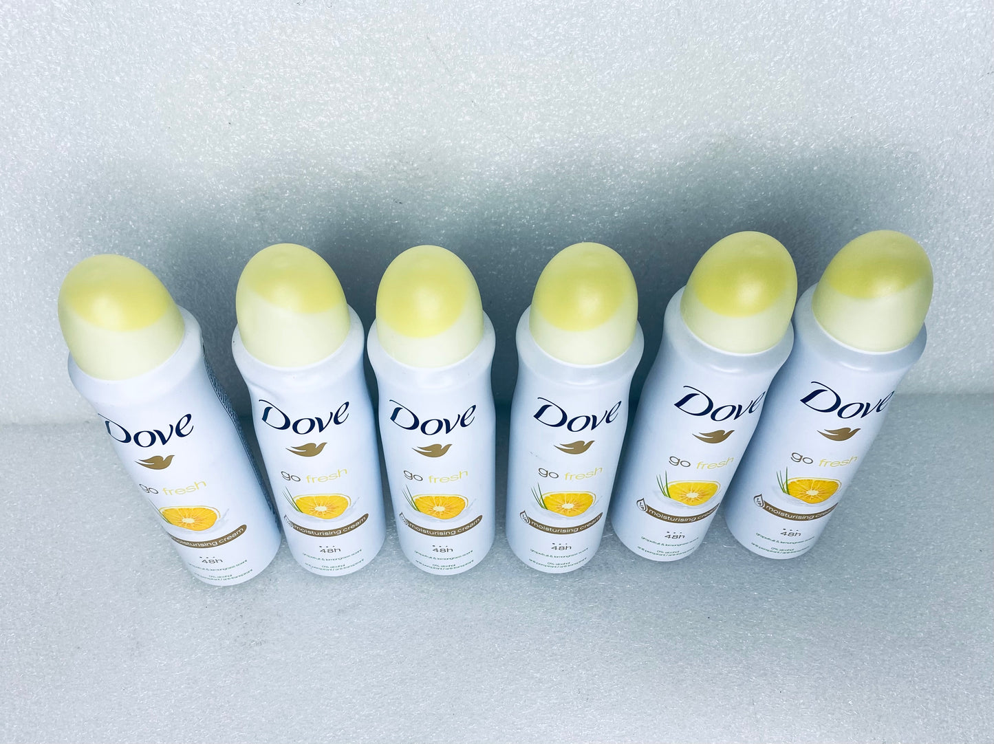 Lot Of 6 - New Dove Go Fresh Anti-Perspirant Spray, Grapefruit & Lemongrass Scent