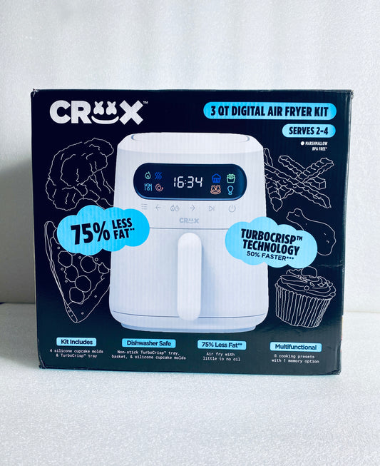 New CRUXxMarshmello 3QT Digital Touch Screen Air Fryer W/ TurboCrisp Technology