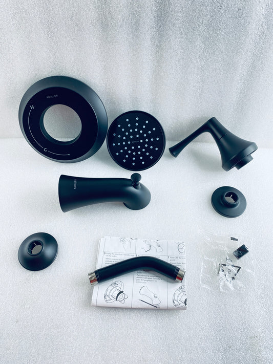 New Other Kohler Buckley Rite-Temp Bath & Shower Trim Kit, 2.5 gpm, Matte Black