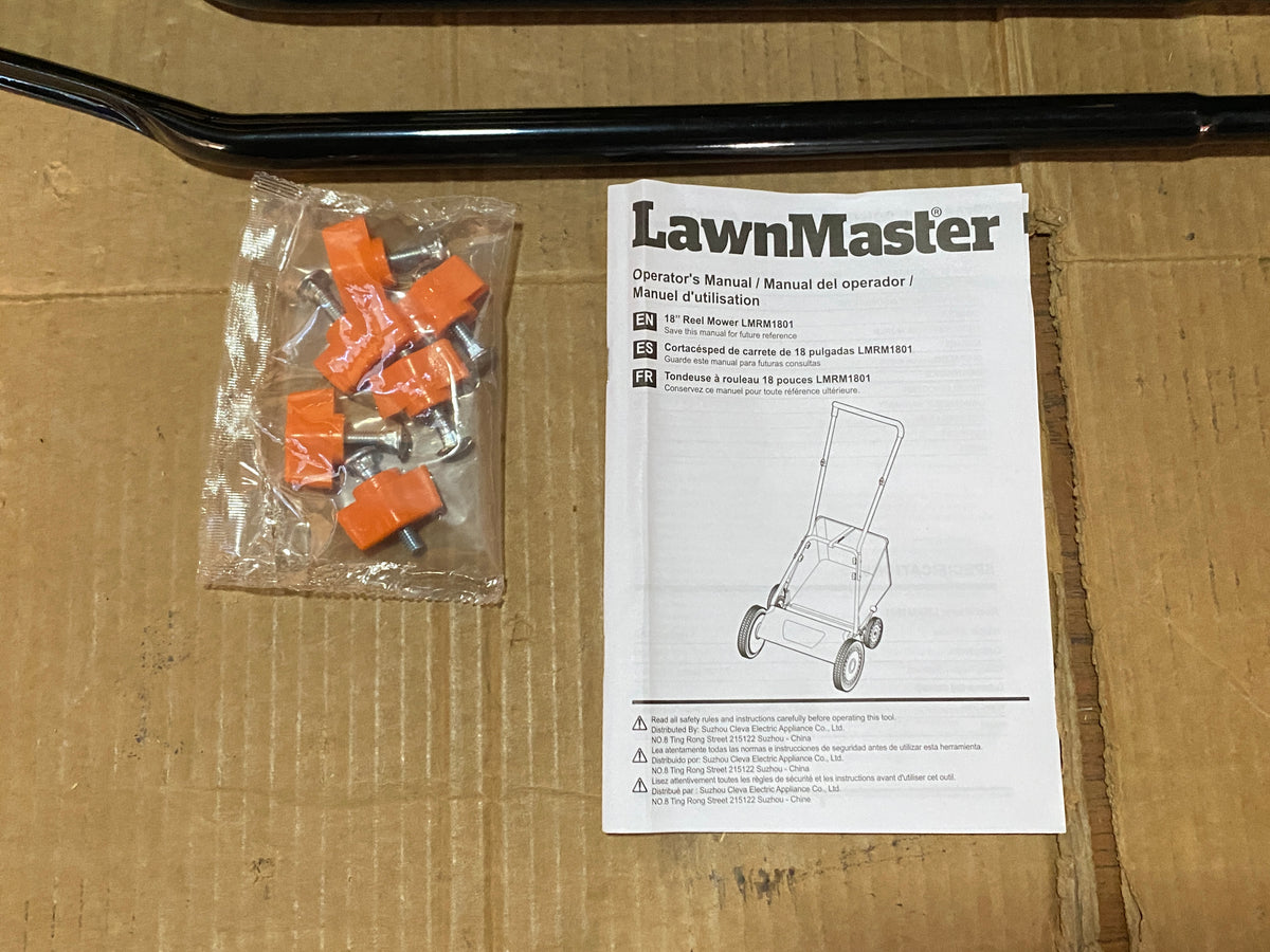 Like New LawnMaster 18" 5-Blade Manual Push Reel Lawn Mower, Orange/Black