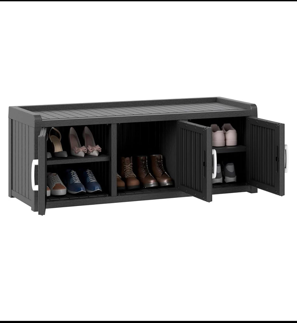 New Open Box NBYSGO Indoor/Outdoor Waterproof UV-Resistant Resin Storage Bench