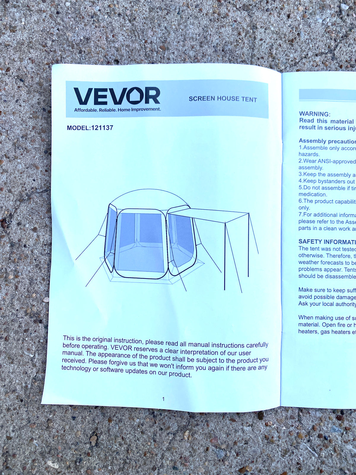Like New VEVOR 10’x9.2’ Pop Up Screen House Tent With Awning For 4–8 People