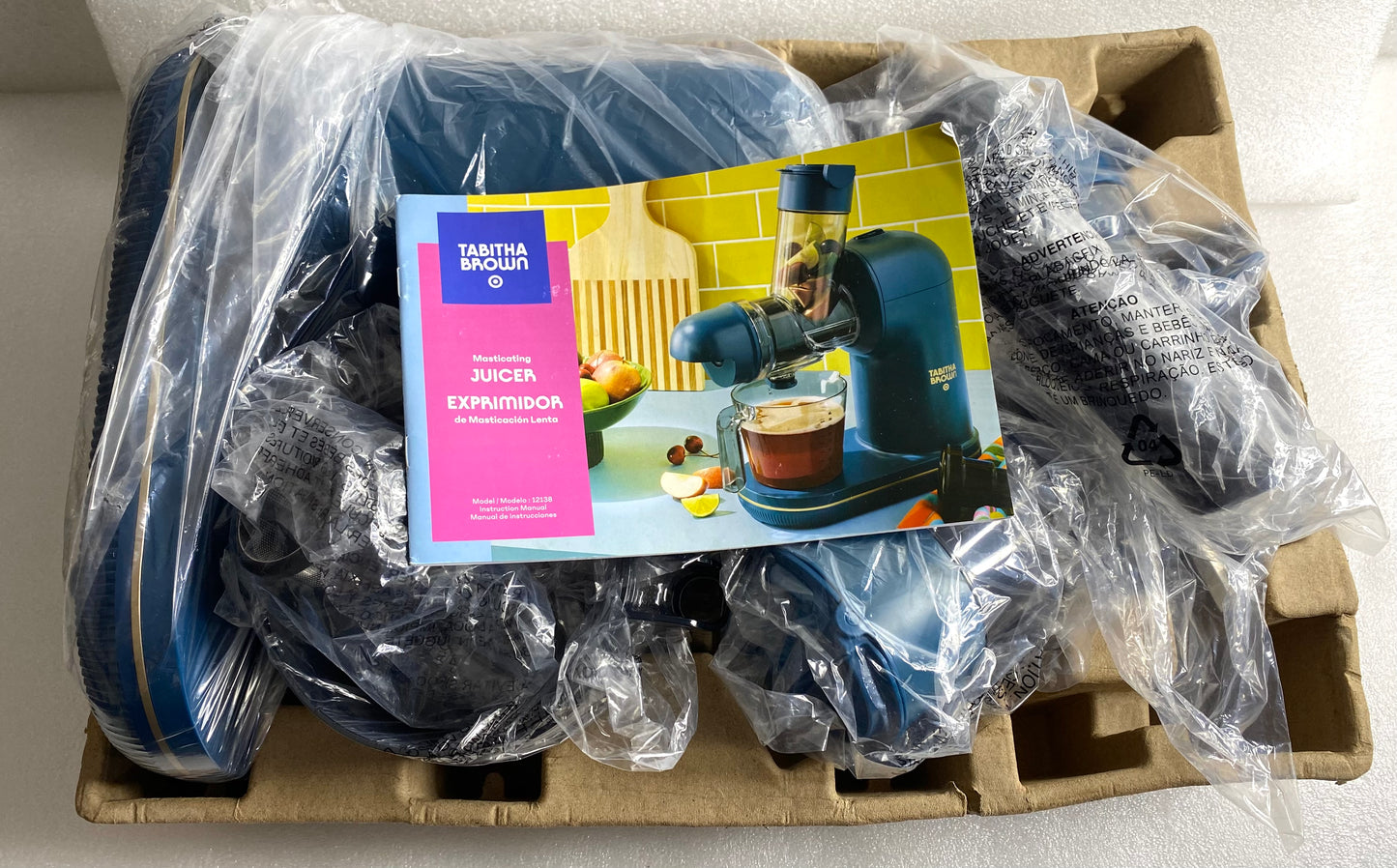 new Other - Tabitha Brown Electric Masticating Juicer, Dark Teal Blue
