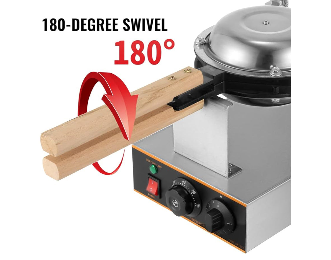 New Open Box VEVOR Commercial Electric Waffle Maker 30 Pcs, Stainless Steel