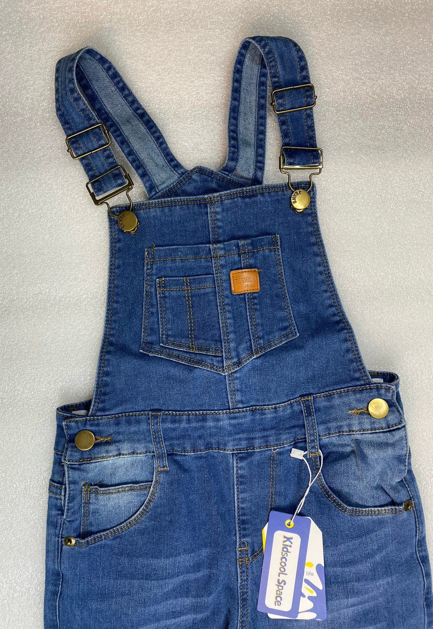 New Kidscool Space Size 5-6 Child Denim Slim Pants Jeans Overalls, Light Blue