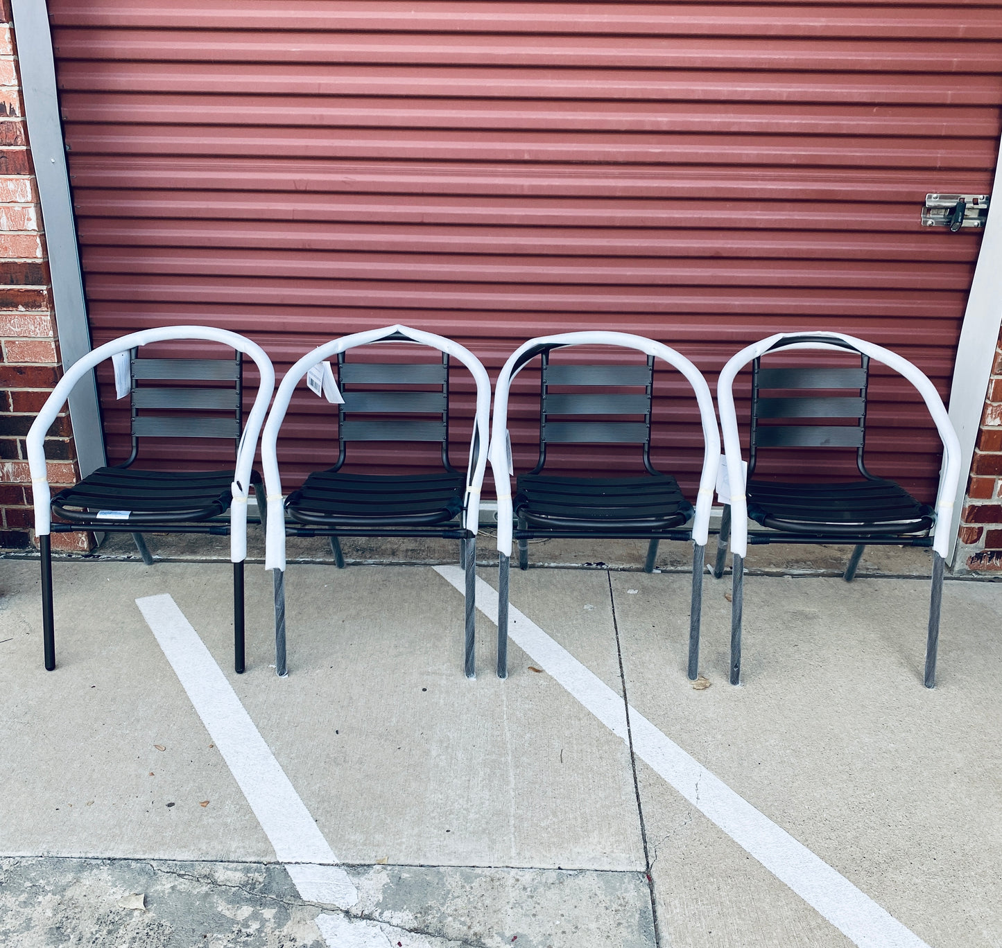 Set Of 4-New Other Flash Furniture Lila Bronze Metal Restaurant Stackable Chairs