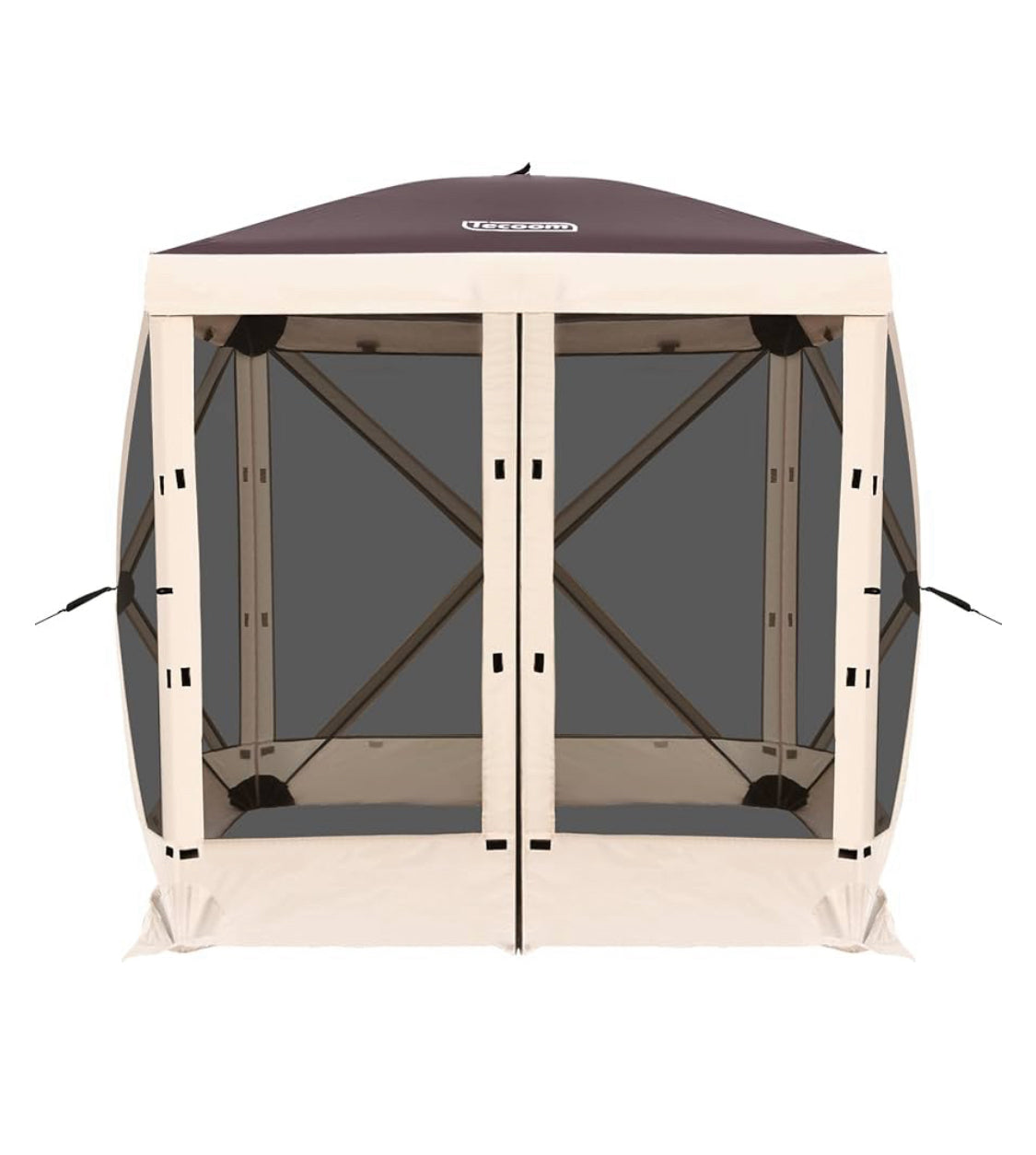 Like New Tecoom 6’ x 6’ 4-Sided Pop Up Canopy/Gazebo Tent With Mesh Windows