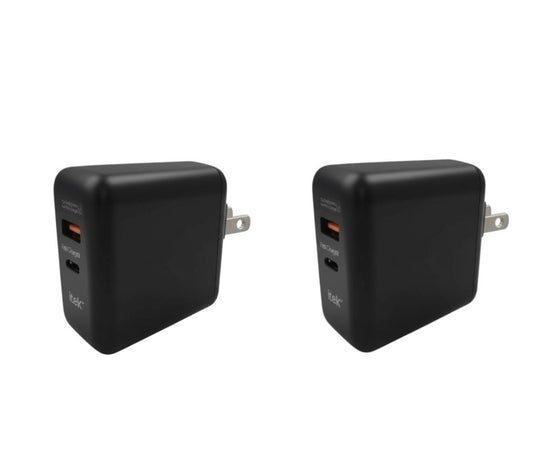 Lot Of 2 - New Itek Power Delivery Turbo Charge 38 Watt Wall Charger Black
