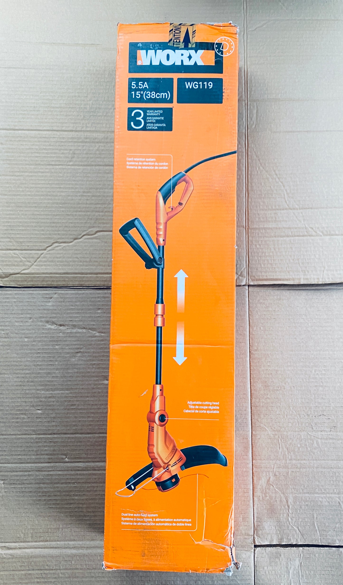 New Other WORX 15" 2-in-1 Electric Dual Auto Feed String Trimmer & Lawn Edger