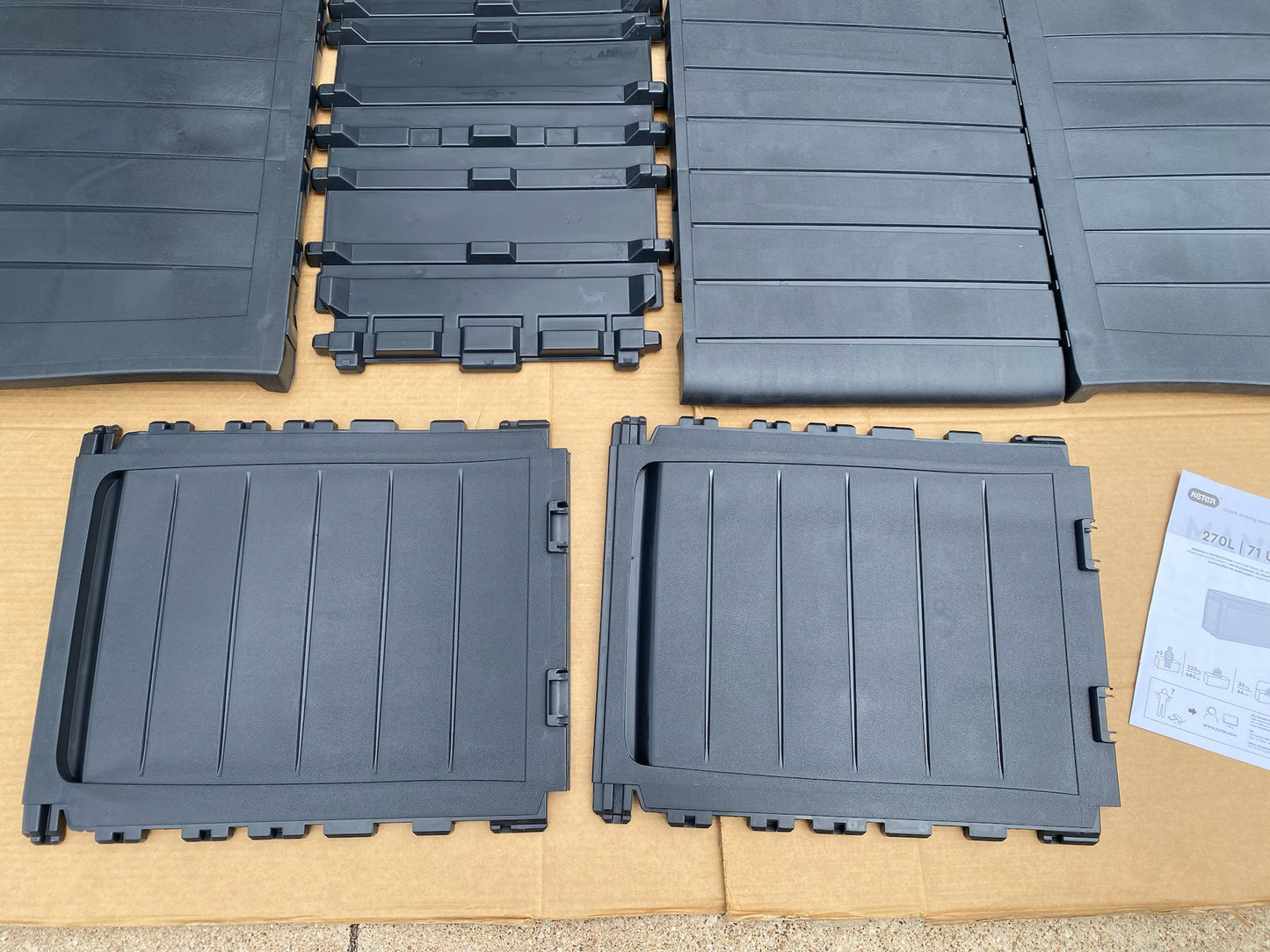 New Keter Marvel Plus 71 Gallon Resin Deck Box For Patio Storage, Dark Grey