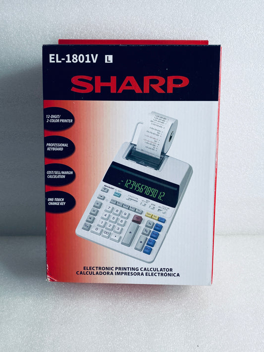 Sharp EL-1801V 12-Digit 2-Color Printing Calculator
