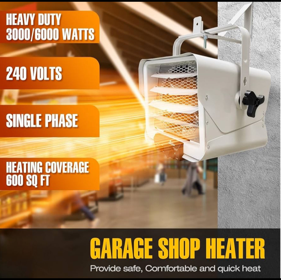 New Other - Dr. Infrared Heater 240-Volt Hardwired Commercial Heater, 3000/6000W