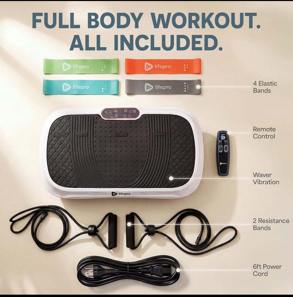 New Other Lifepro Waver Vibration Plate Exercise Machine With 99 Speeds, White