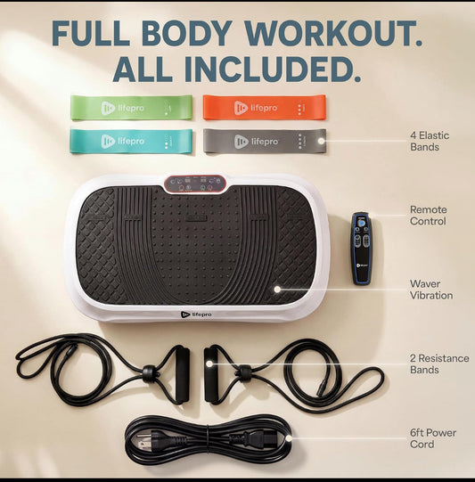 New Other Lifepro Waver Vibration Plate Exercise Machine With 99 Speeds, White
