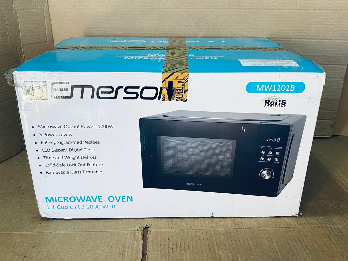 New Other Emerson 1,000 Watt 1.1 Cu. Ft. Countertop Microwave Oven, Black