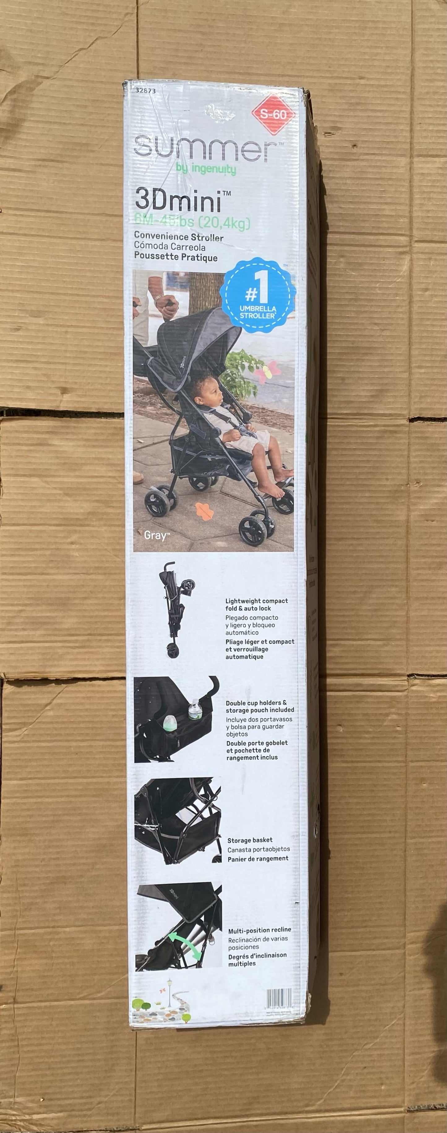 New Other Summer By Ingenuity 3D 44" Tall Mini Convenience Stroller, Black