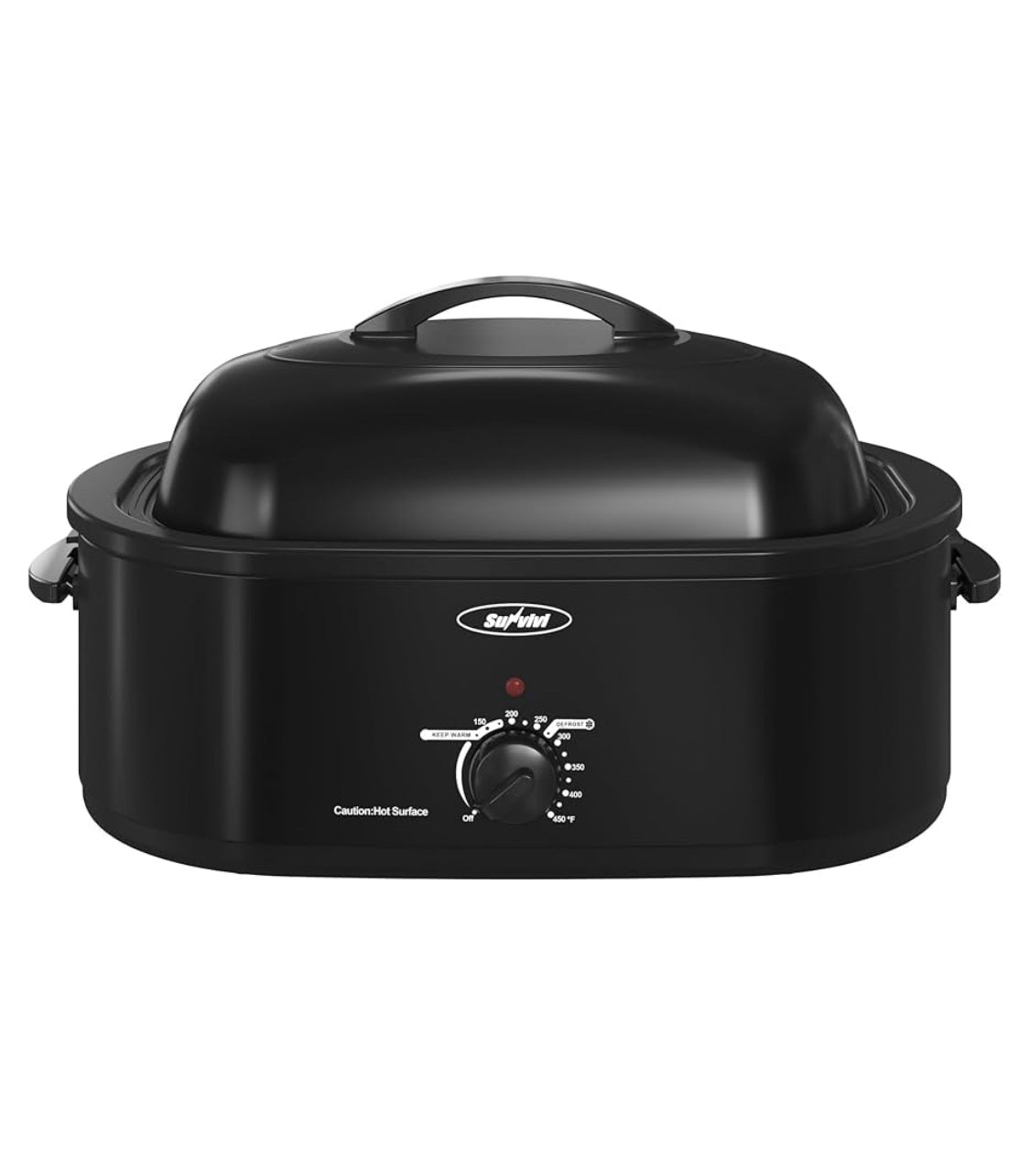 New Sunvivi 22lb 18 Quart Electric Roaster Oven With Self-Basting Lid, Black