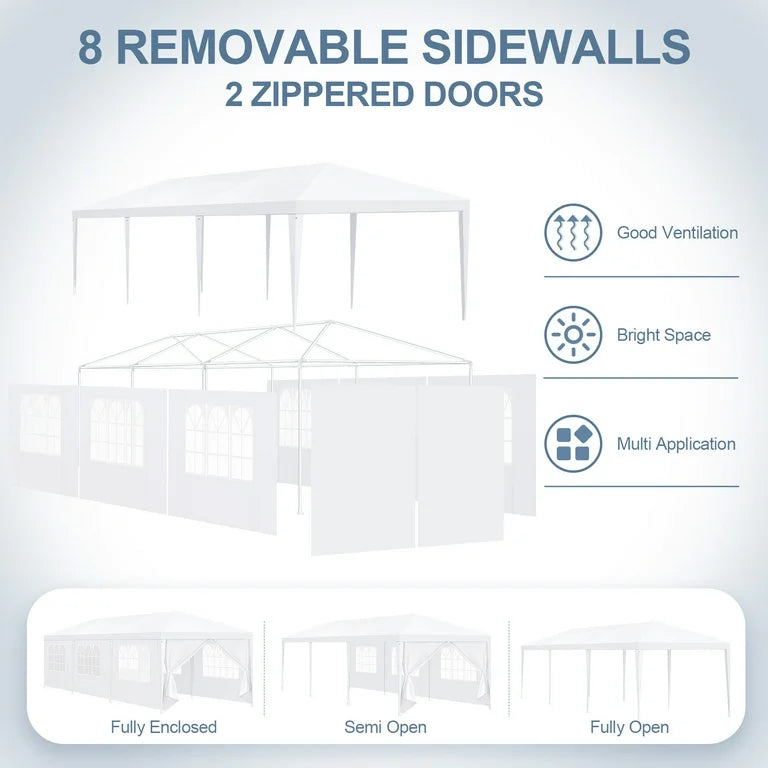 New Other Hoteel 10’ x 30’ White Party Tent Canopy With 8 Removable Walls