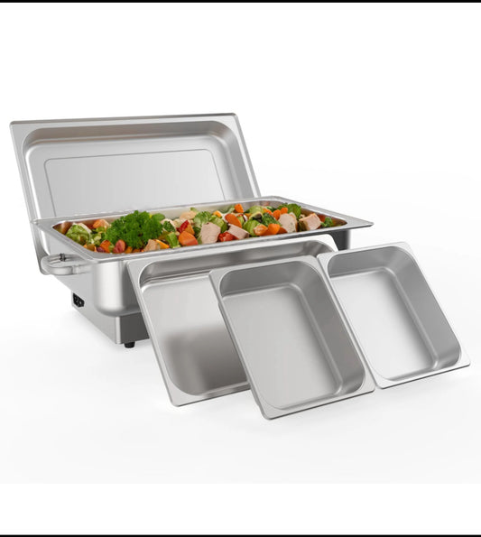 New Other Garvee 1 Full & 2×1/2 Pan Electric Chafing Dish W/ Temperature Control