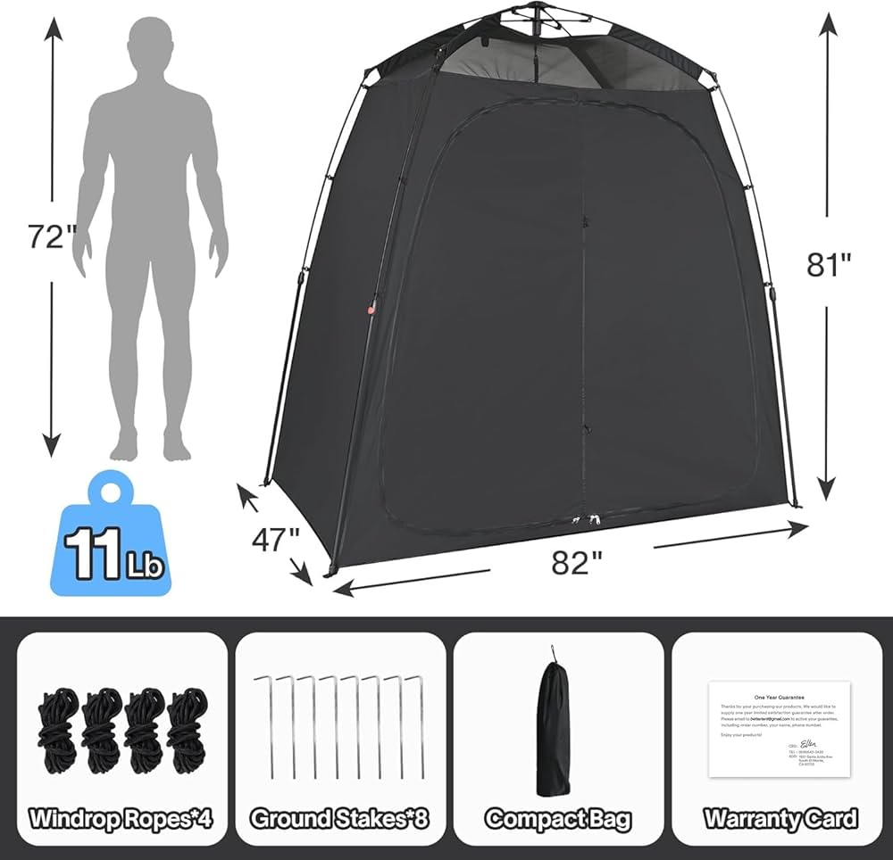 Like New EighteenTek Two Room Pop Up Shower/Changing Room Tent For Outdoors