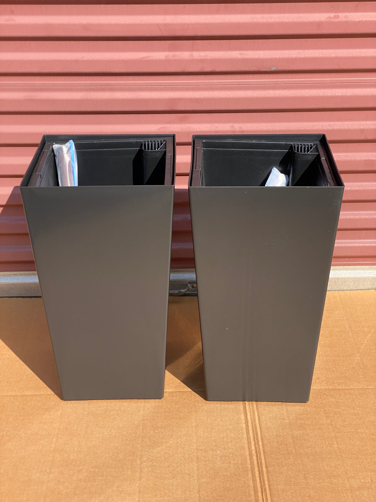 Set Of 2- New Garvee 23” Tall Outdoor Planter Flower Pots W/ Water Level Monitor