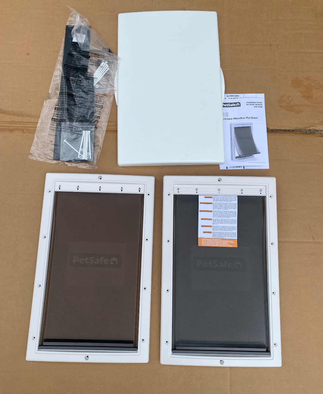 New Petsafe White Extreme Weather Large Pet Door, Flap Size 10 1/8” x 16 1/4”