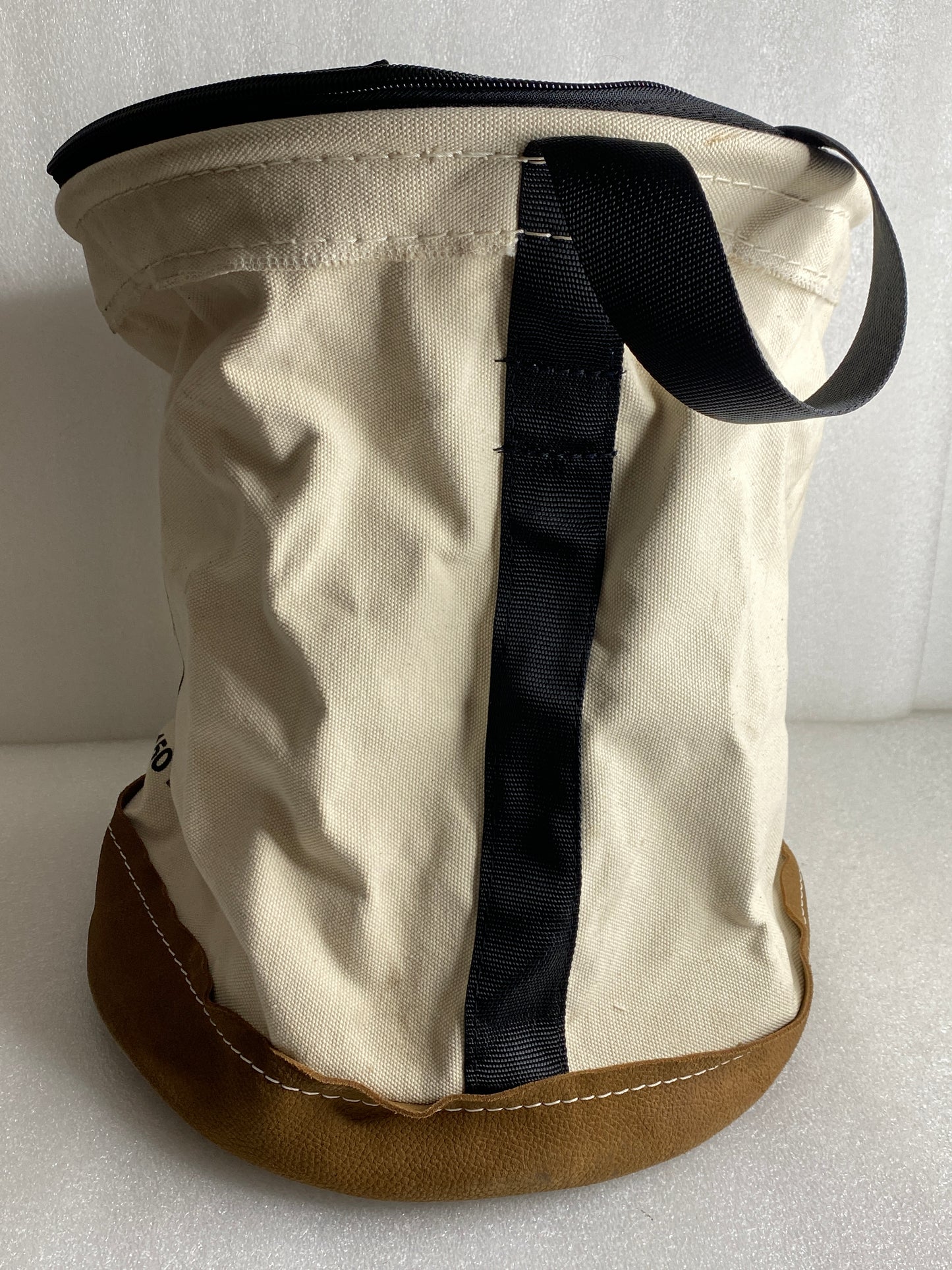 Klein Tools 17" H/14” W 150lb. Canvas Bucket With Zip-Close Top & Leather Bottom