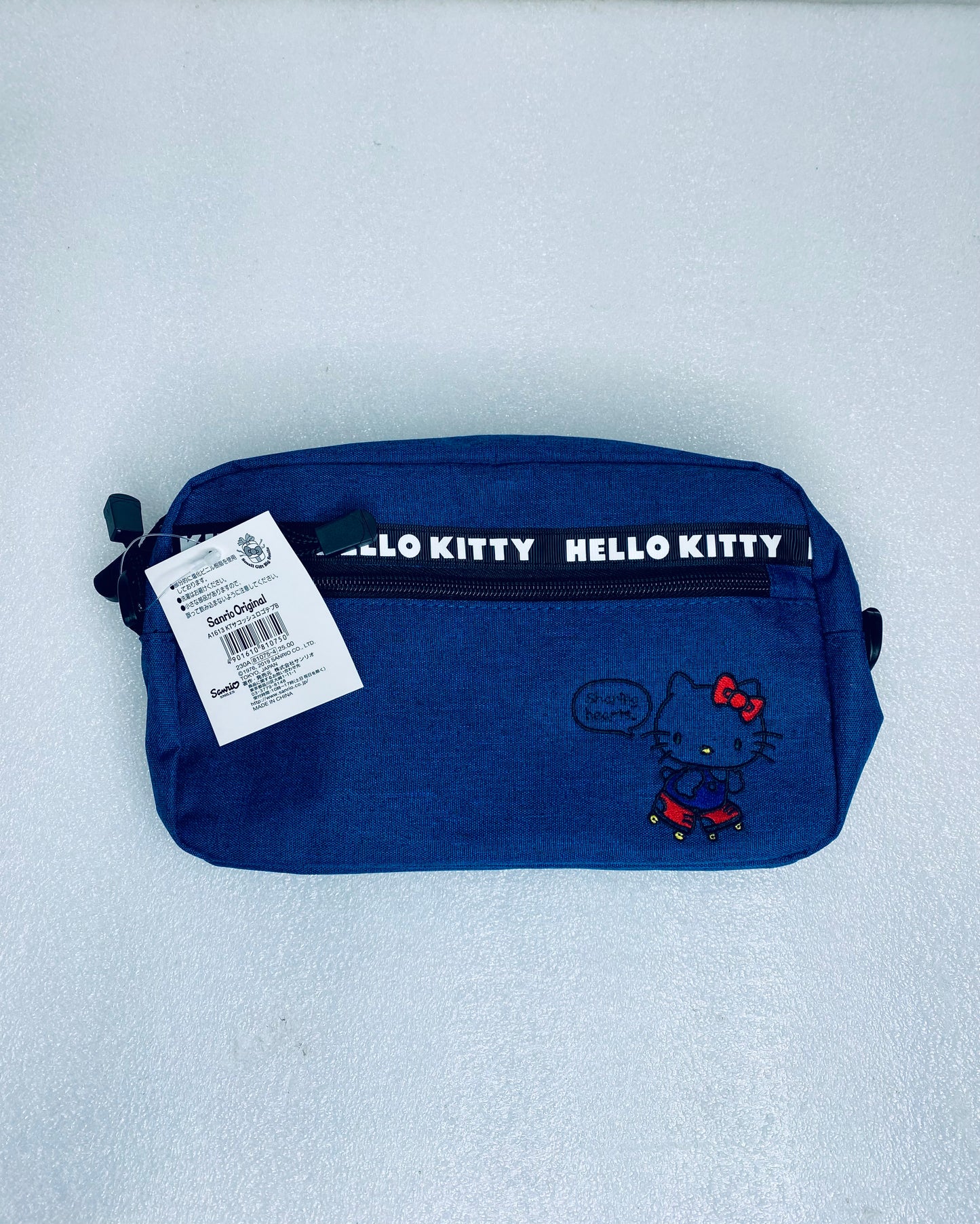 New Sanrio Hello Kitty Sacoche Navy Blue Shoulder Messenger Bag, 9.4"x5.9"x2.4"