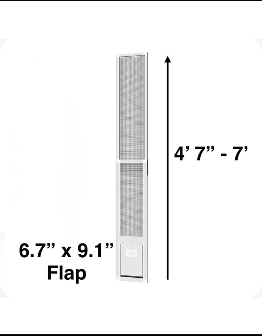New Open Box - Mesh Sliding Patio Pet Door (V2) + Clear Weather Resistant Panel