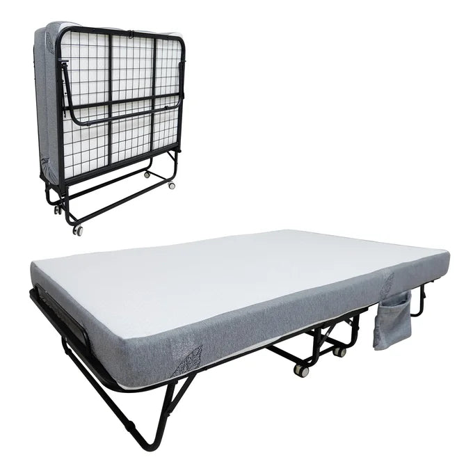 New Open Box Garvee 75" x 31" Metal Rollable/Folding Bed With 4” Mattress, Black